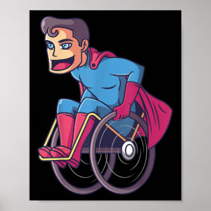 Rolstoel superheld I geamputeerde handicap Poster