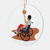 rolstoelbasketbal keramisch ornament (Links)