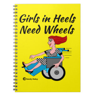 rolstoelmeisje: een rolstoel op een Notitieboek