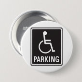 Rolstoelparkeersymbool Ronde Button 7,6 Cm (Voorkant /achterkant)