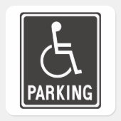 Rolstoelparkeersymbool Vierkante Sticker (Voorkant)