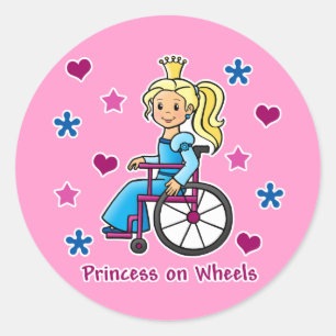 Rolstoelprinses Ronde Sticker