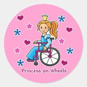 Rolstoelprinses Ronde Sticker