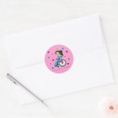 Rolstoelprinses Ronde Sticker (Envelop)
