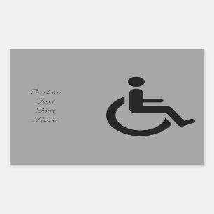 Rolstoeltoegang - gehandicaptenstoelsymbool rechthoekige sticker