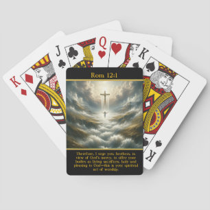 Rom 12:1 Majestueuze Kruis Goddelijke Straling Pokerkaarten