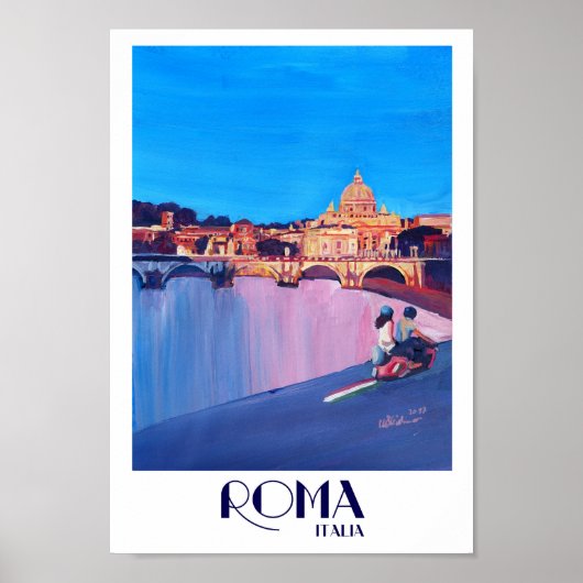 Roma Italia Retro Poster (Voorkant)