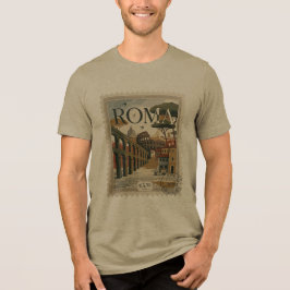 Roma Passeggiata Stamp Kunst | Italië Reis Cadeau Tri-Blend Shirt