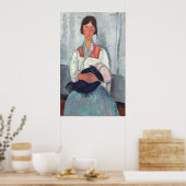 Roma-vrouw - Amedeo Modigliani Fine Art Poster (Keuken)