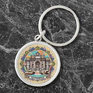 Roma Whispering Fountain Premium Round Sleutelhanger