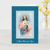 Romaans-katholieke Heilige Hart Misintentie-herden Kaart (Gele Bloem)