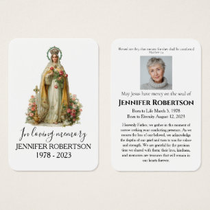 Romaans Katholieke Herdenkingskaart voor de Uitvaa Visitekaartje