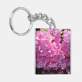 Romaans paars Hydrangeas roze paarse bloemen Tante Sleutelhanger (Voorkant Links)