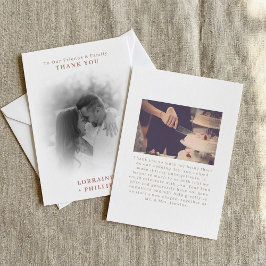 Romaanse foto gradiënt effect bruiloft bedankkaart
