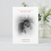 Romaanse foto gradiënt effect bruiloft bedankkaart (Staand voorkant)