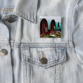 Romaanse zigeunercaravans vierkante button 5,1 cm (In situ)