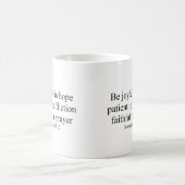 Romains 12:12 Mug café être joyeux dans l'espoir (Centre)