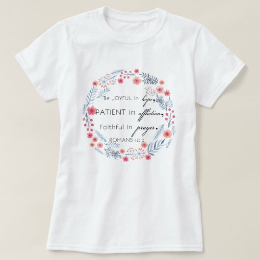 Romains 12:12 T-shirt (Design devant)