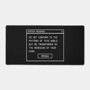Romains 12:2 Fenêtre d'alerte informatique noir et