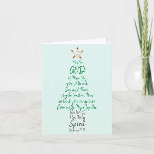 Romains 15:13 God Hope Joy & Peace Christmas Card (Devant)