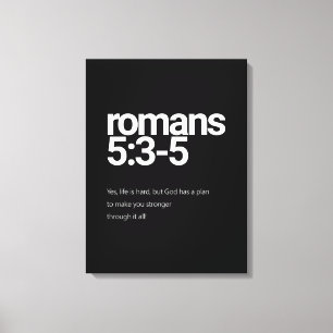 Romains 5:3 Toile murale chrétienne minimaliste