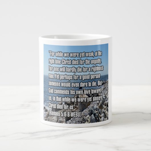 Romains 5:6-8 WEBU Mug (Devant)
