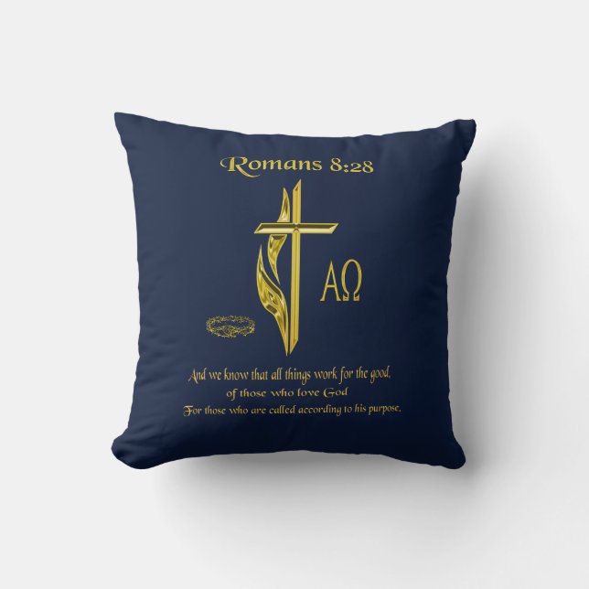 Romains 8:28 coussin (Recto)