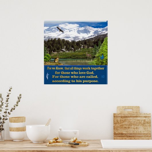 Romains 8:28 Ecriture poster (Cuisine)