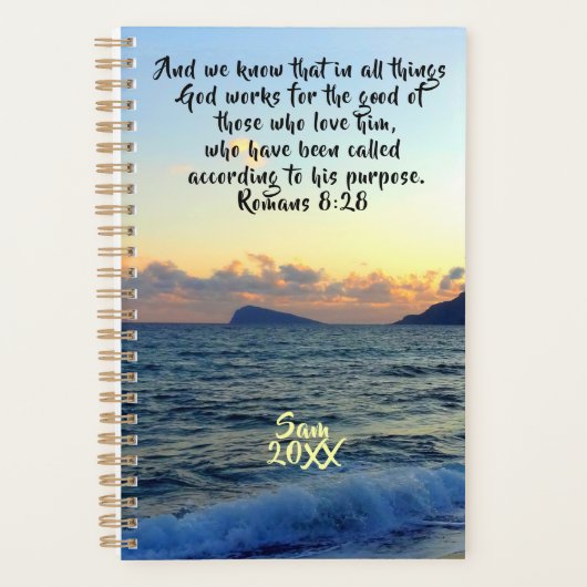 Romains 8:28 Plage Coucher de soleil coutume chrét (Devant)