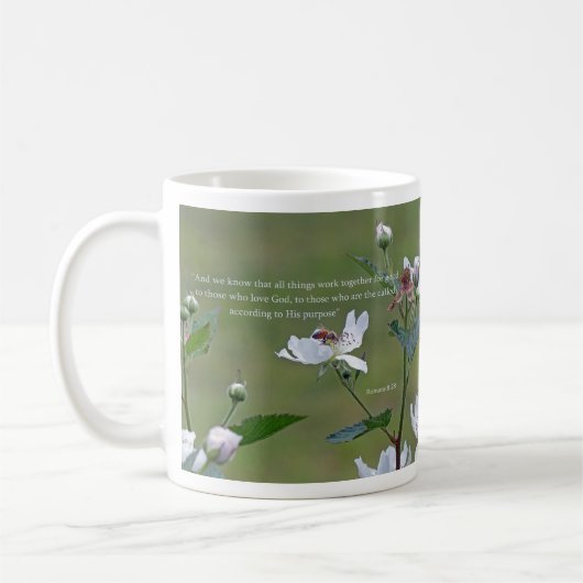 Romains 8:28 tasse de café (Gauche)