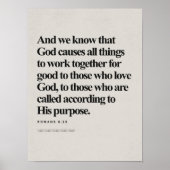 Romains 8:28, Verset Biblique, Impression NUMÉRIQU (Devant)