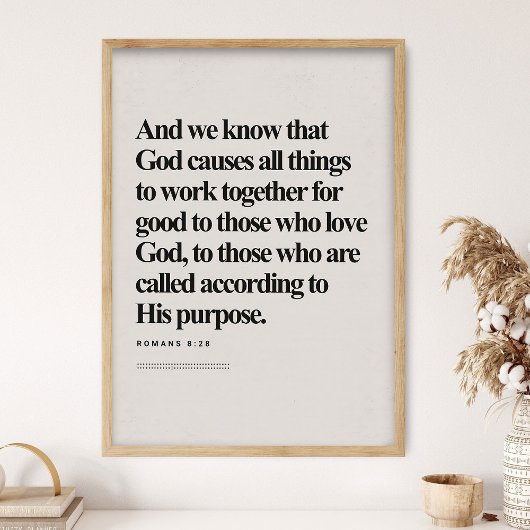 Romains 8:28, Verset Biblique, Impression NUMÉRIQU