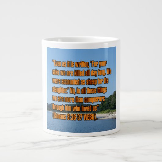 Romains 8:36-37 WEBU Mug (Devant)