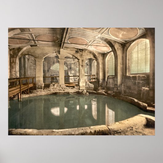 Roman Baths en Abbey V, Bath, Somerset, England Poster (Voorkant)