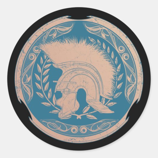 Roman Centurion Helmet Classic Round Sticker (Voorkant)