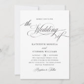 Roman Classic Black Calligraphy Wedding Invitation Kaart (Voorkant)