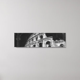 Roman Colosseum met Architectural Drawings Canvas Afdruk