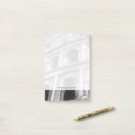 Roman Colosseum met Architectural Drawings Post-it® Notes (Op bureau)