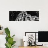 Roman Colosseum met Architectural Drawings Poster (Thuiskantoor)