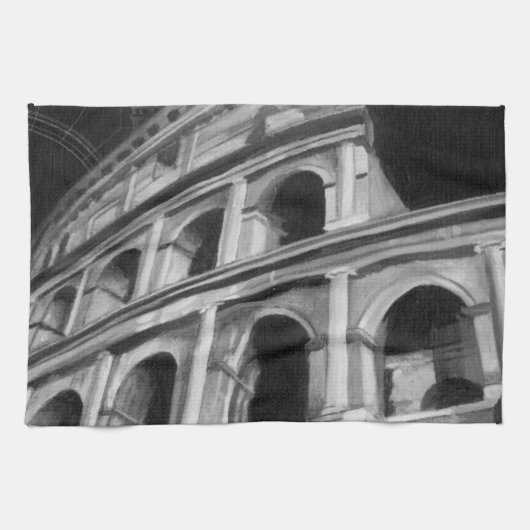 Roman Colosseum met Architectural Drawings Theedoek (Horizontaal)