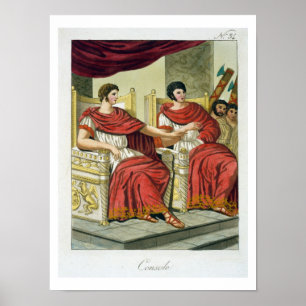 Roman Consuls, uit L'Antica Roma, 1825 (kleur) Poster