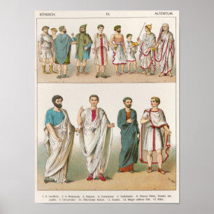 Roman Dress uit 'Trachten der Voelker', 1864 Poster