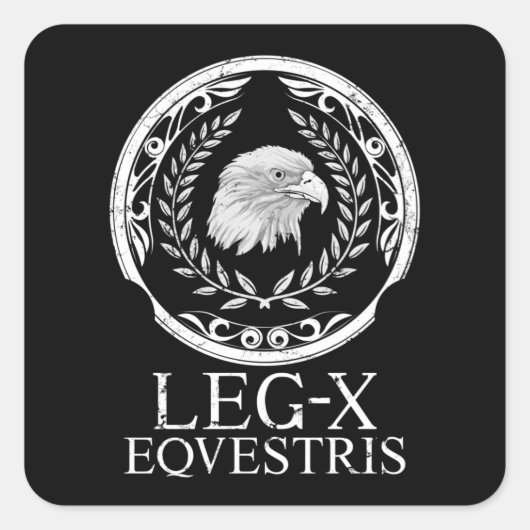 Roman Eagle Legio X Embleem Vierkante Sticker (Voorkant)