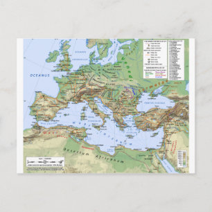 Roman Empire Map tijdens de vorst van keizer Hadri Briefkaart