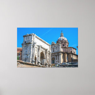 Roman Forum ruins in Rome, Italië Canvas Afdruk