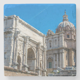 Roman Forum ruins in Rome, Italië Stenen Onderzetter