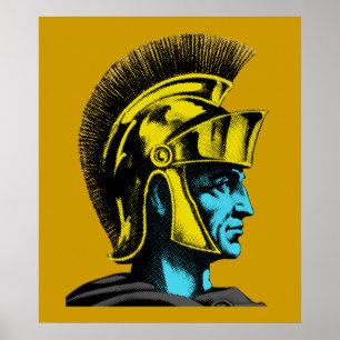 Roman Gladiator Pop Art Portret Poster