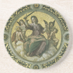 Roman Godin Justice met Angels van Raphael Zandsteen Onderzetter