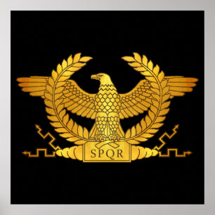 Roman Golden Eagle op Black Poster