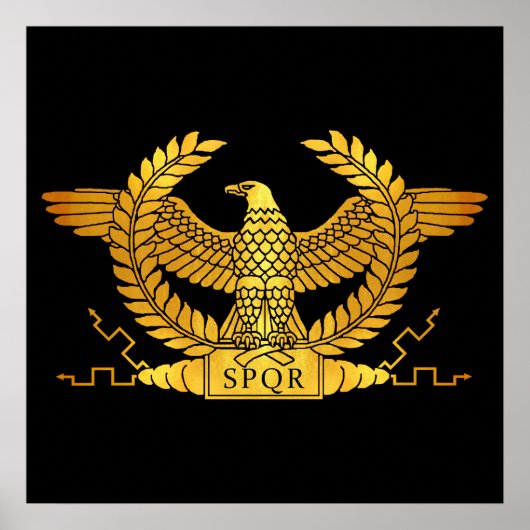 Roman Golden Eagle op Black Poster (Voorkant)